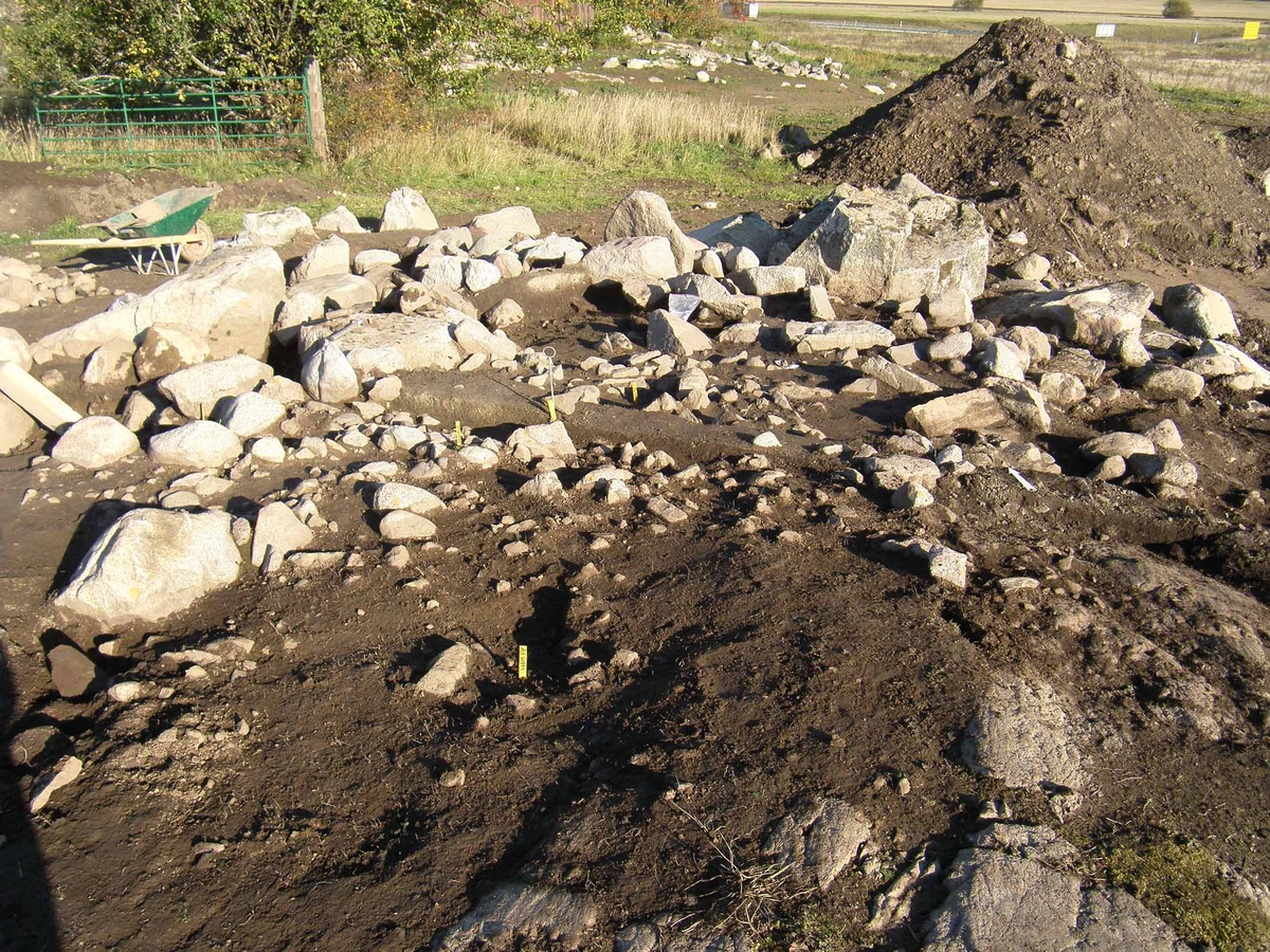 Arkeologisk slutundersökning, gränsen mellan grav A29192 och grav A24418, Berget, Gamla Uppsala, Uppsala 2008