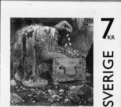 Original till frimärket "Trollen och tomtepojken" för frimär