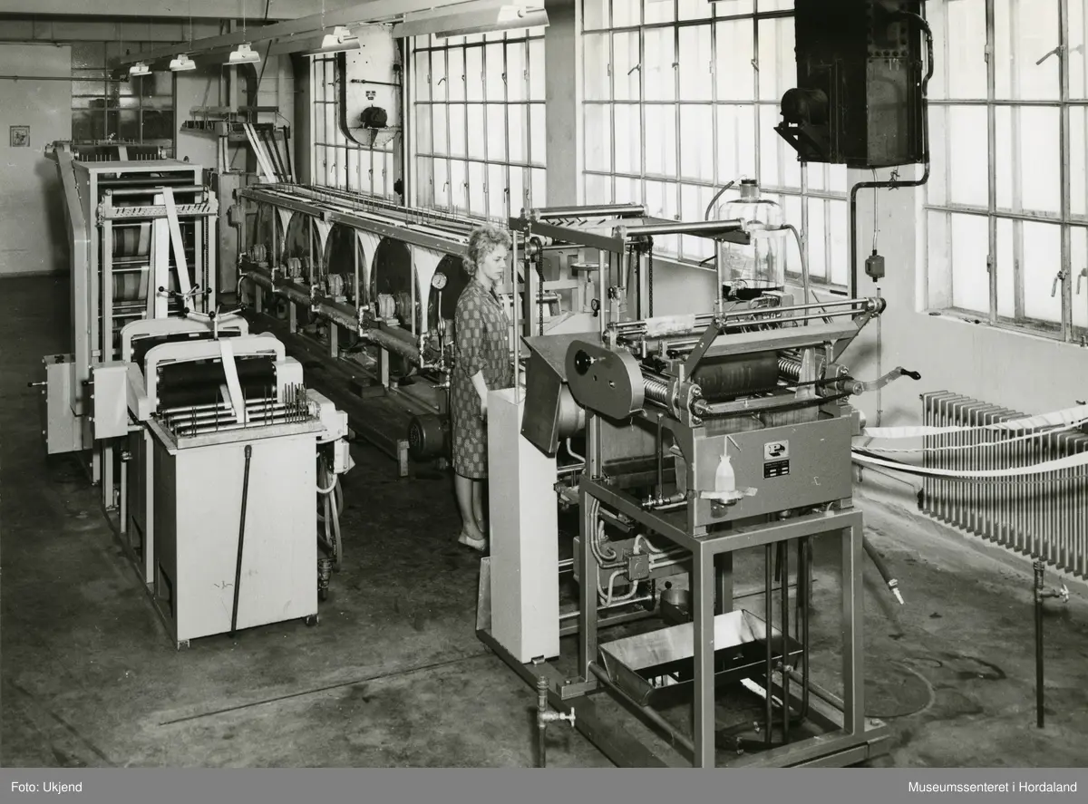 Produksjonslokala ved Trengereid Fabrikker, truleg ca. 1960-talet.
