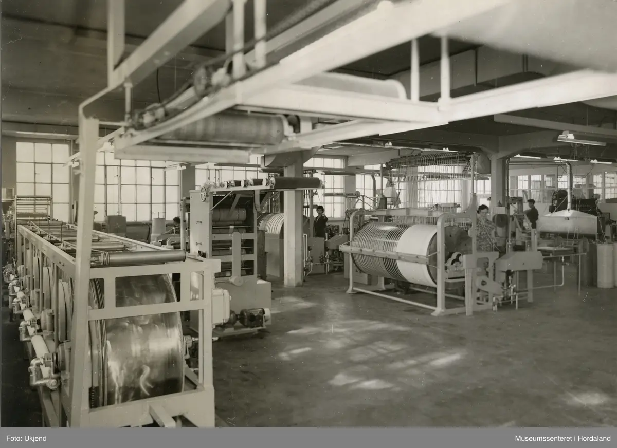 Ulike ledd i produksjonen ved Trengereid Fabrikker, truleg ca. 1950-52.