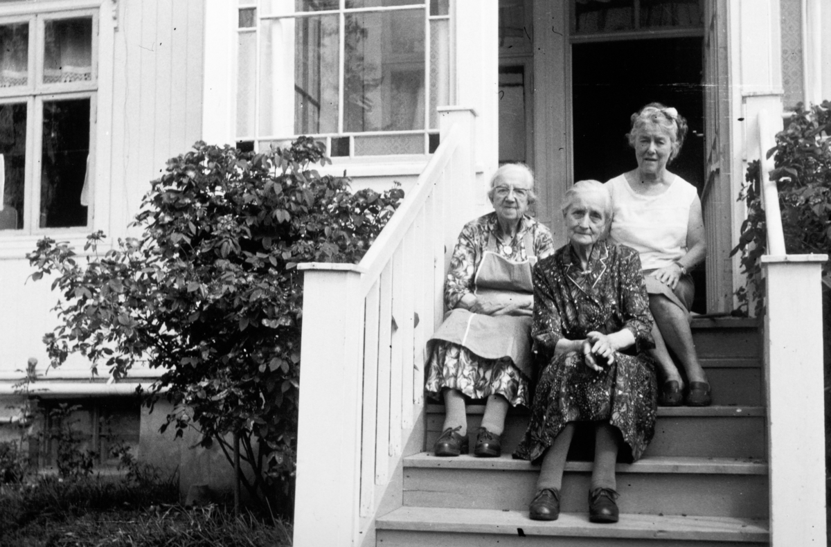 Lilletomter. Sigrun Tomter, Kristine Tomter og svigerinnen Helene Tomter fra Drammen.