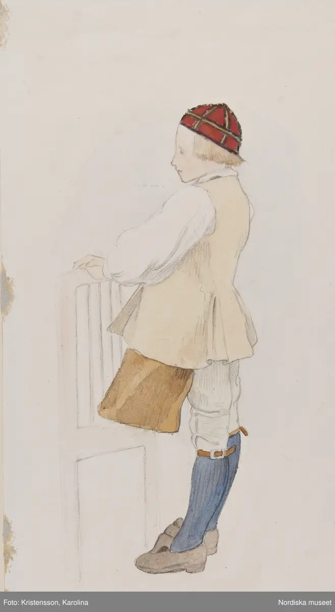 Pojke med skinnförkläde. "Ax. Ender?"