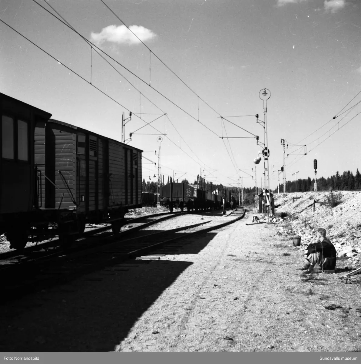 SJ:s nya bromsanläggning på bangården i Ånge.