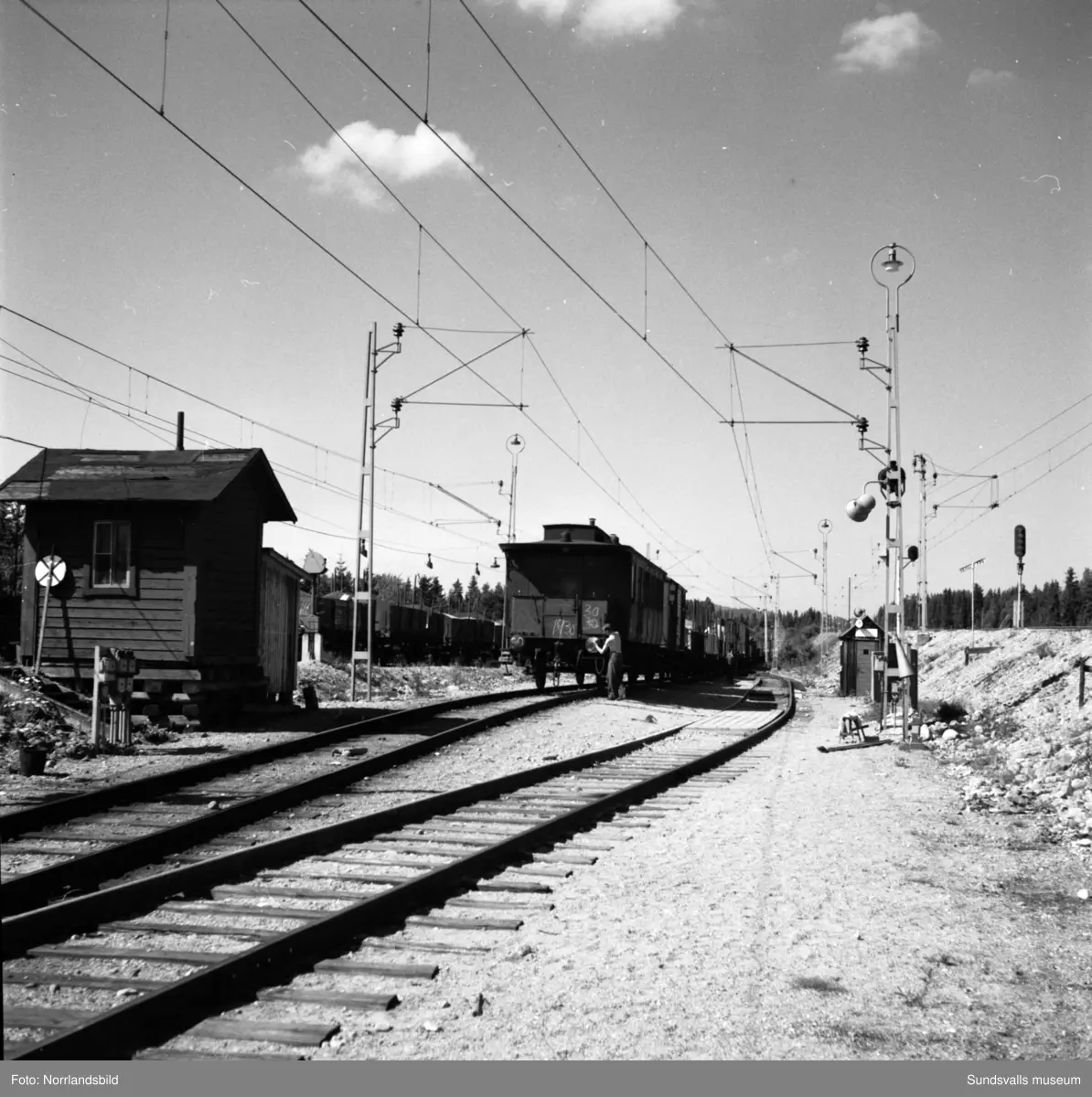 SJ:s nya bromsanläggning på bangården i Ånge.