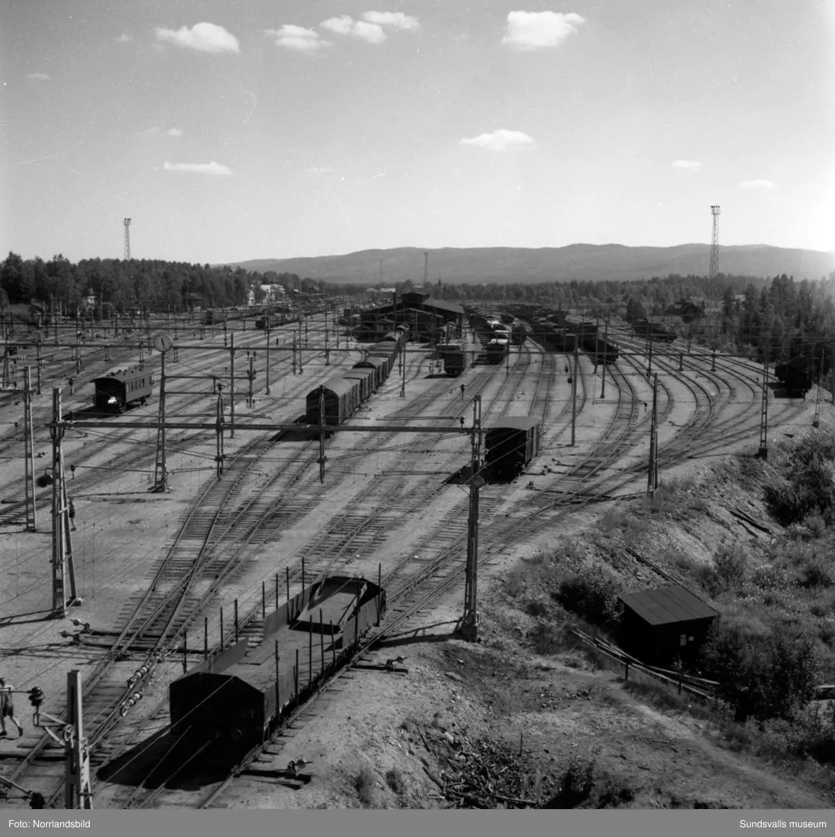 SJ:s nya bromsanläggning på bangården i Ånge.
