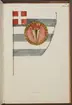 Avbildning i gouache föreställande fälttecken taget som trofé av svenska armén. Den avbildade fanan finns delvis bevarad i Armémuseums samling, för mer information, se relaterade objekt.