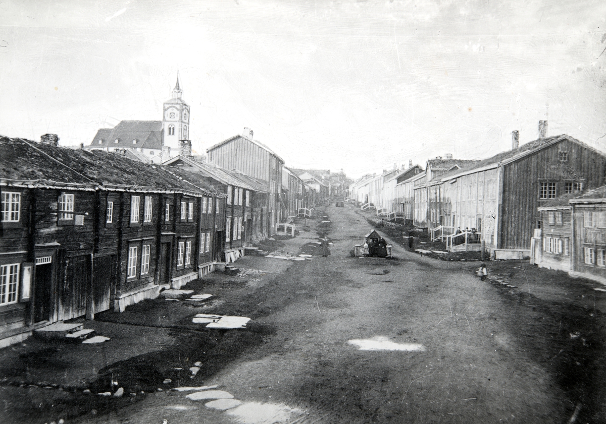 Røros. Bergmannsgata, ca. 1870. Bergstaden.