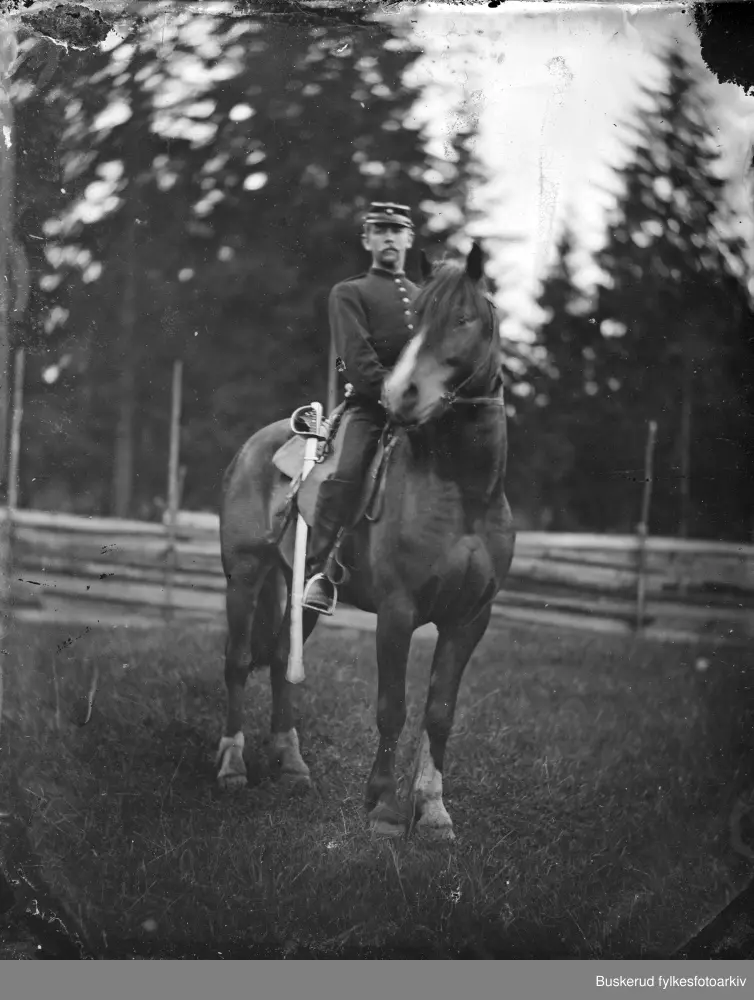 En militær med hest
ca. 1865