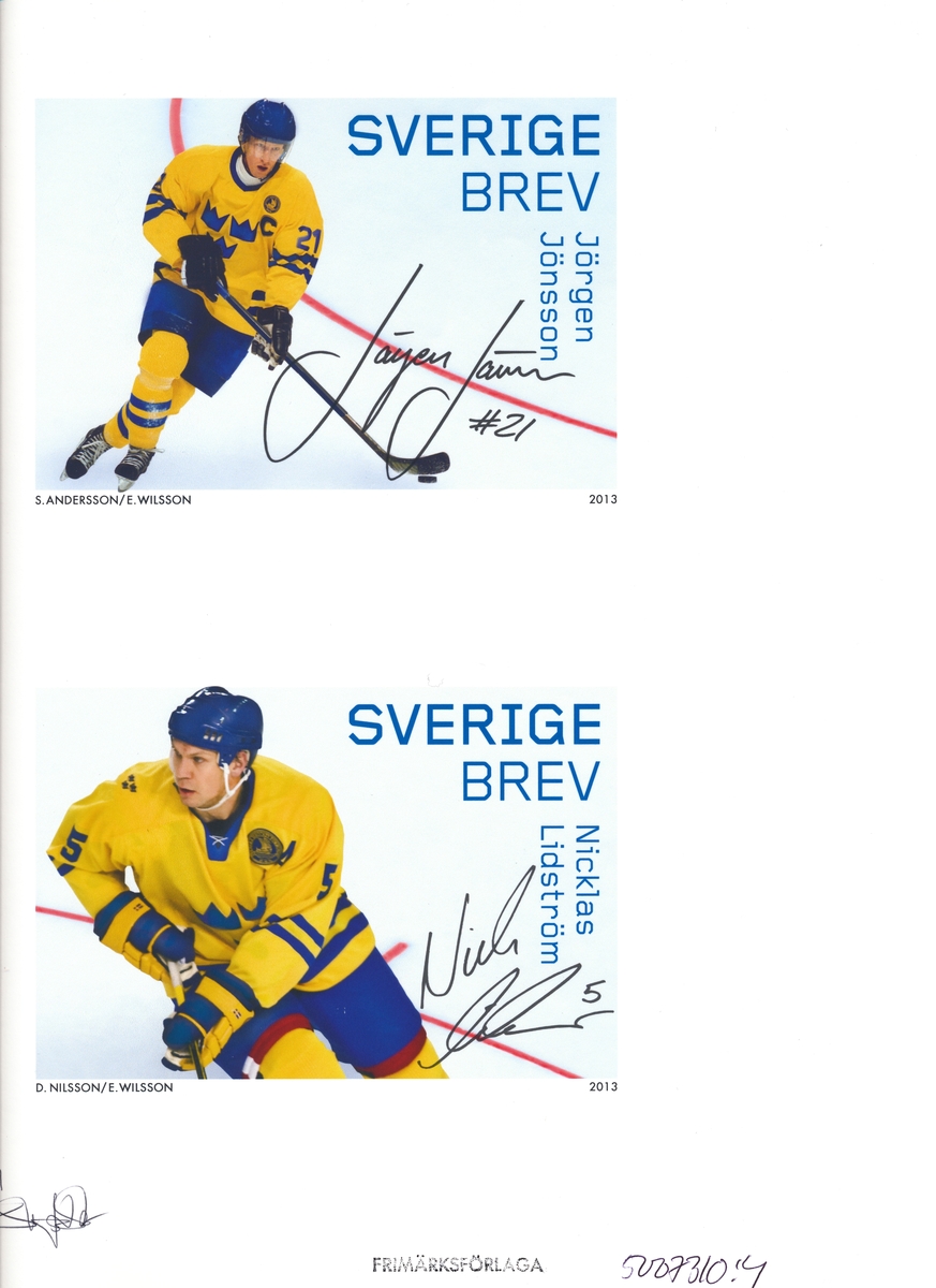 Förlagor som visar några av de mest betydelsefulla spelarna i den moderna svenska ishockeyhistorien.