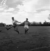 Fotbollsderby mellan J-Södra och HIF på Vapenvallen i Huskvarna den 15 april 1956.