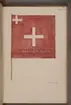 Avbildning i gouache föreställande fälttecken taget som trofé av svenska armén. Den avbildade fanan finns bevarad i Armémuseums samling, för mer information, se relaterade objekt.