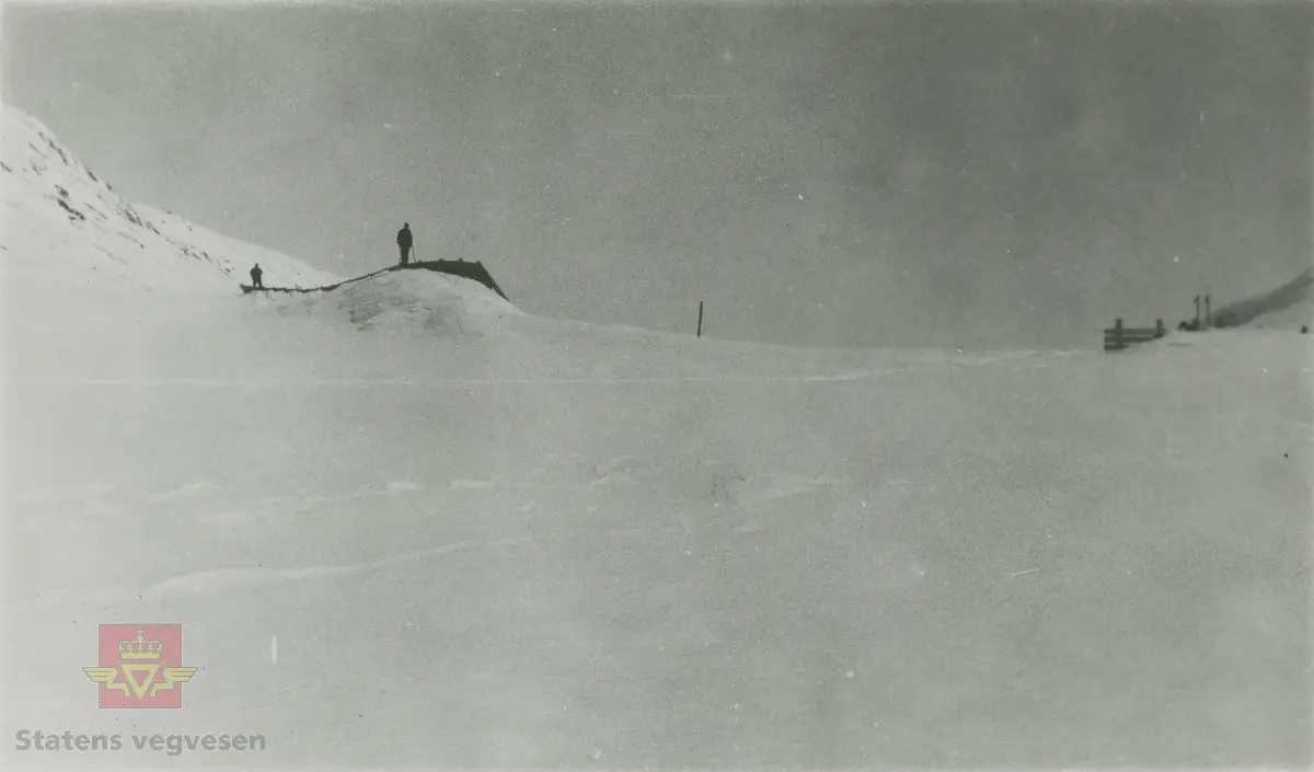 Album fra 1929-1943. Sognefjellsvegen. Snøskjermer. I følge merking i album.