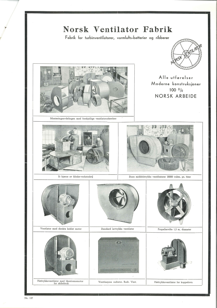 Konvolutt innhaldande maskinskrive brev og 4 ark med ovresyn over produkter som avsendar tilbyr. Konvolutten er adressert til Herr Ingeniør Per Drage, Maaløy. Avsendar er N.D.V. Norsk Dynamo Verksted.
Produktarka visar elektro-motorar, ventilatorar og propellvifter.