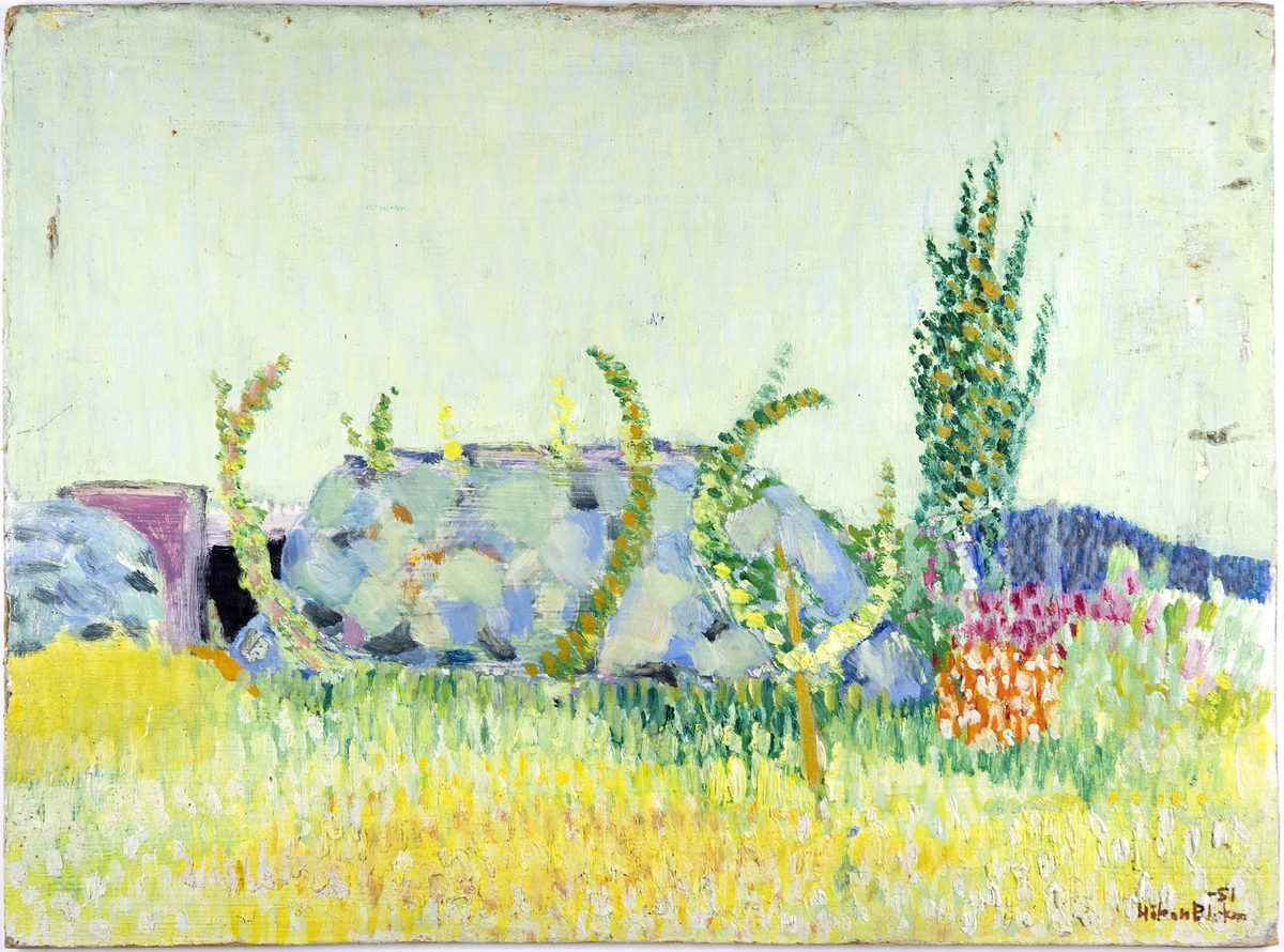 Sommerlandskap [Olje på plate]