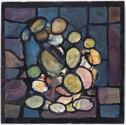 Studie til glassmaleri Strindheim kirke [Olje på plate]