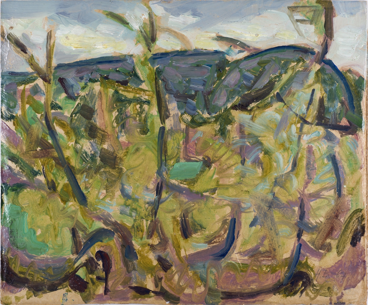 Trær [Olje på papp]