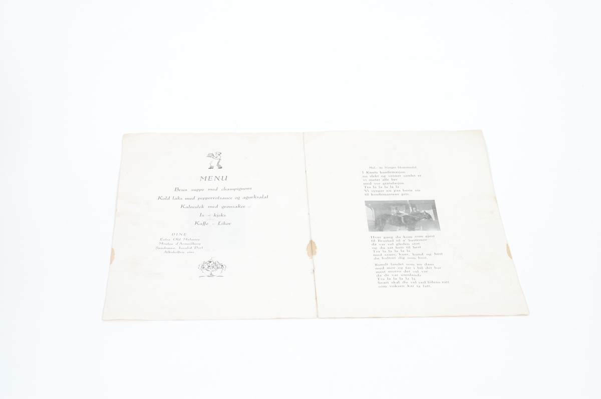 A)Hefte med sangtekster til Knut Midtsem sin konfirmasjon 10. mai 1931.
B) Heftet; "Til konfirmanten" fra menighetsrådet.
C) Sangtekst; "Til konfirmanten".