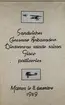 Affisch. F 3 Malmen 8 december 1939. Bildkollage med text. Meny för försäljning på franska. Fotografier av flygplan. Motiv på båda sidor av affischen.