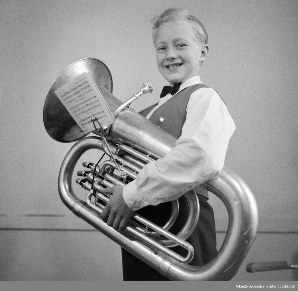 Hornblåser i Peikguttene. Skiftet navn til Majorstuens Skolekorps i 1969.