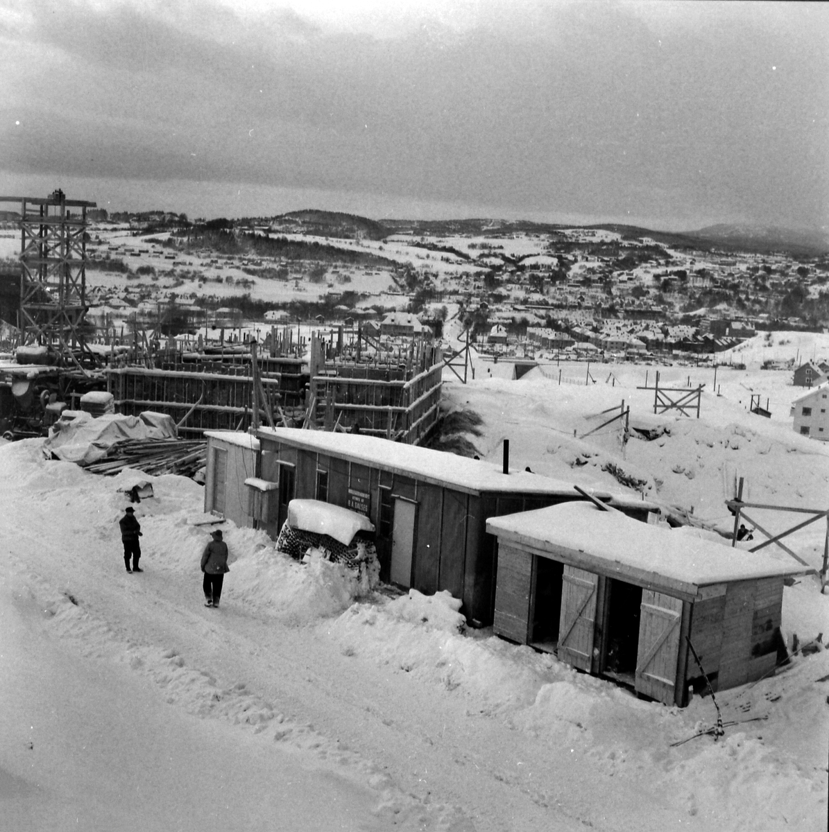 Bygging av studentbyen på Berg