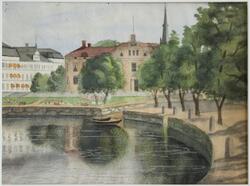 Parti av Älvgatan [Akvarell]