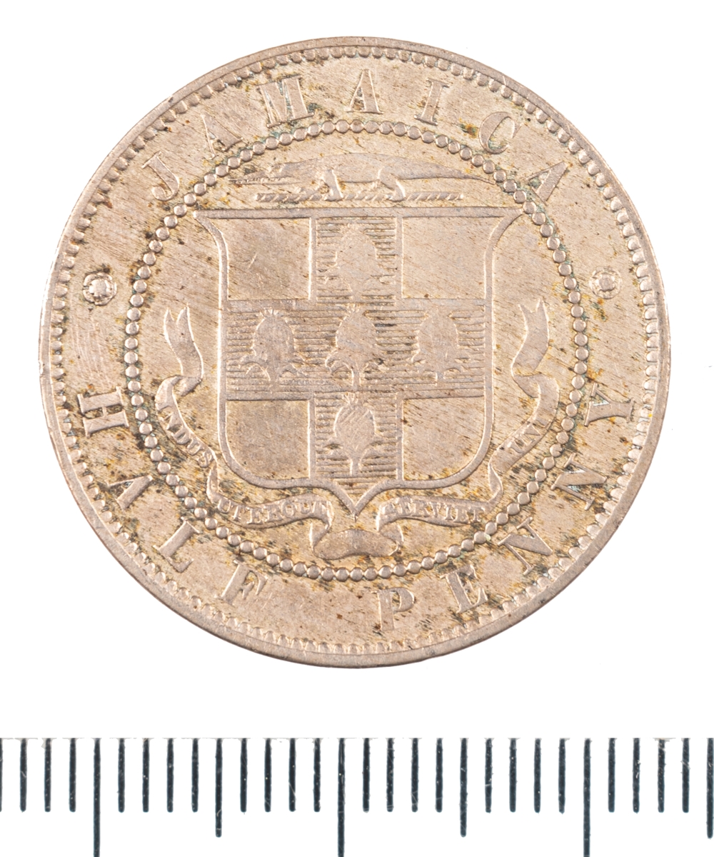 Mynt Jamaica 1870, ½ Penny.