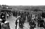 Historiskt folktåg vid Engelbreksjubileumet i Norbergsby, Norberg.