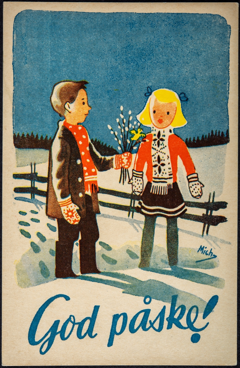 Påske kort, Påskekort, Postkort. 