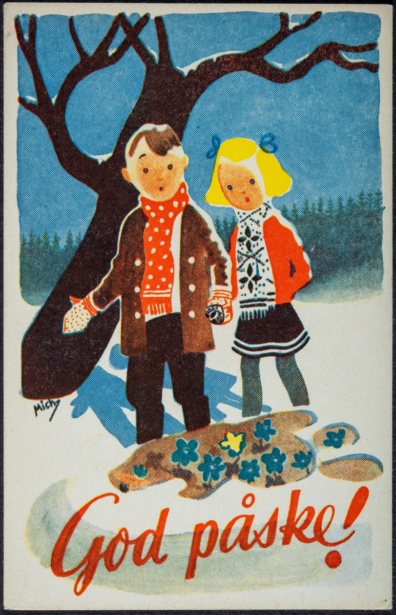 Påske kort, Påskekort, Postkort. 