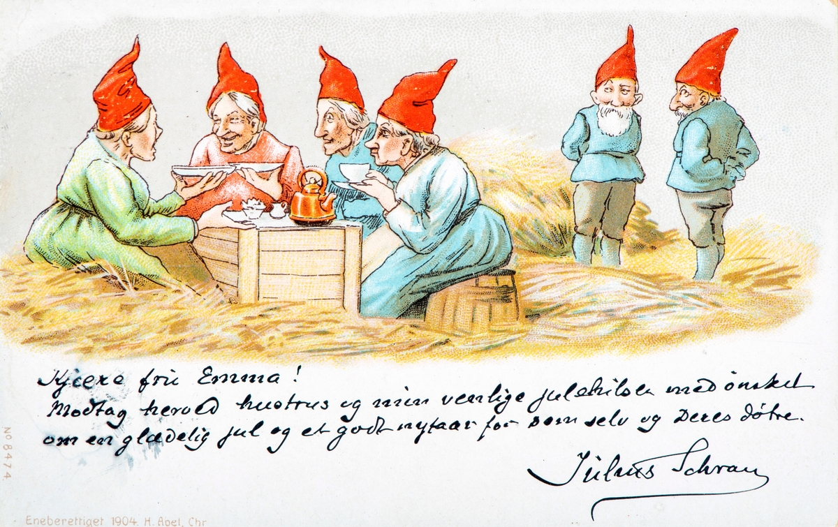 Julekort, postkort. 