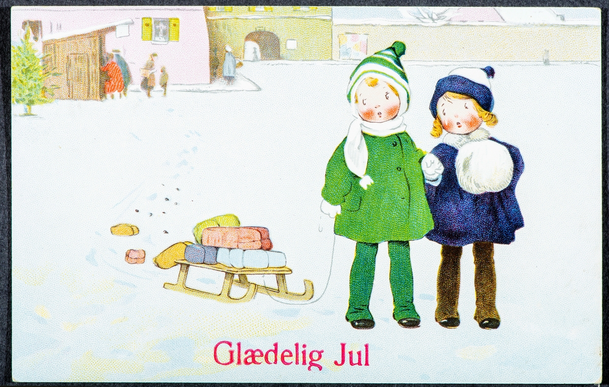 Julekort, postkort. 