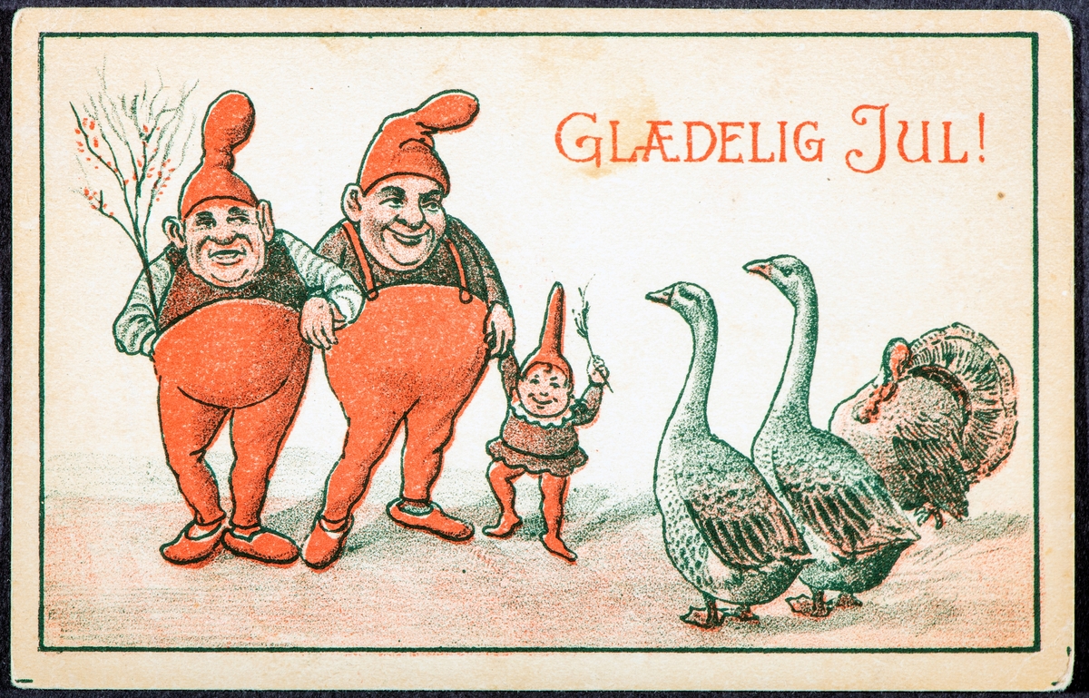Julekort, postkort. 