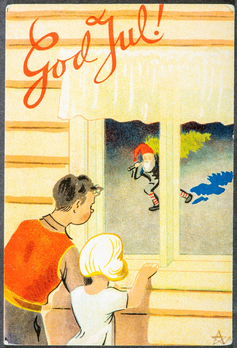Julekort, postkort. 
