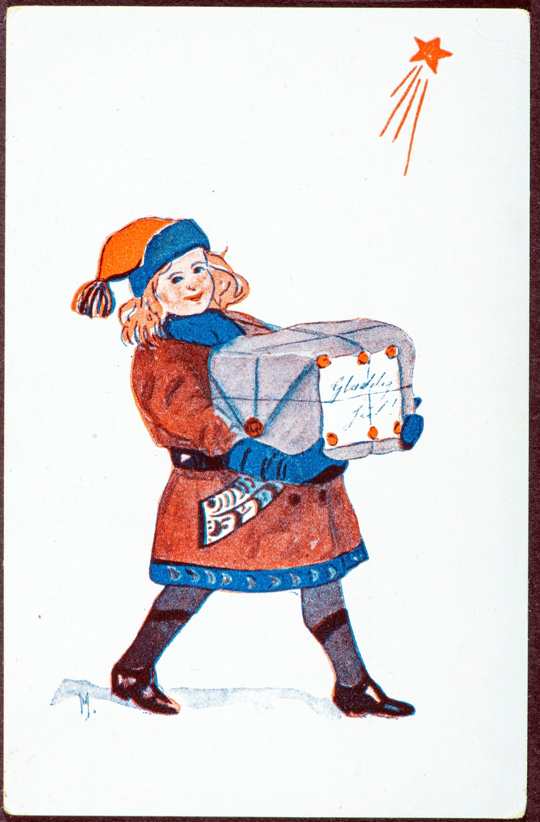 Julekort, postkort. 