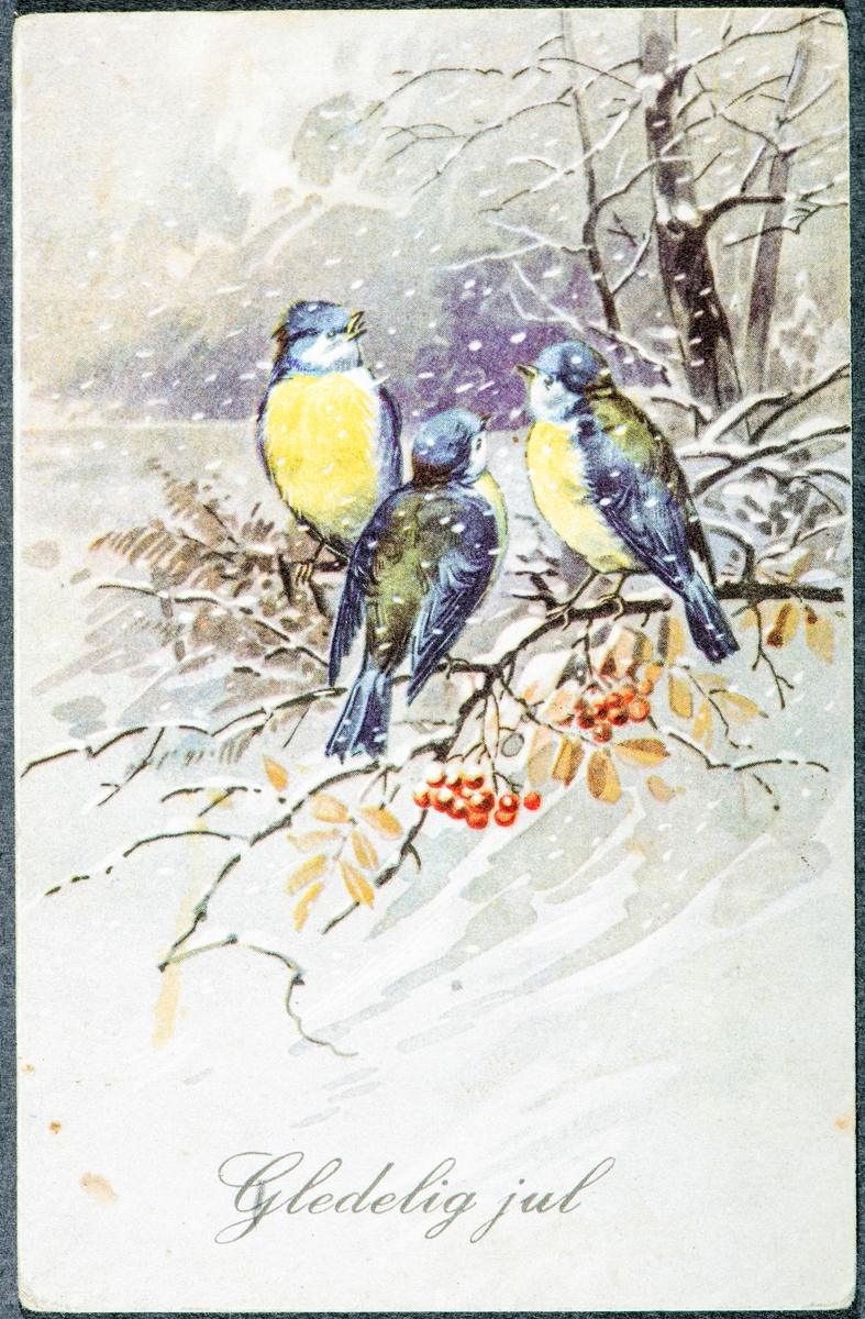 Julekort, postkort. 