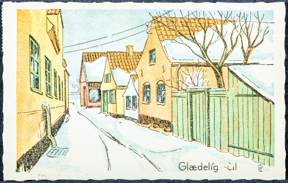 Julekort, postkort. 