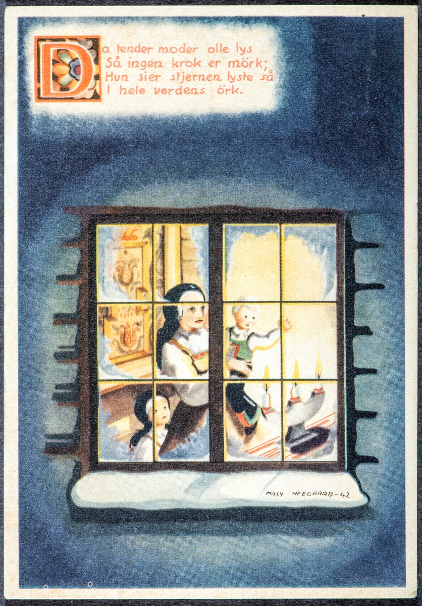 Julekort, postkort. 