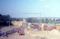 Europaväg 4 anläggs i Manskapsparken.