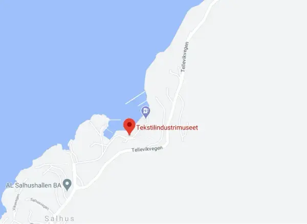 Kart over området rundt Tekstilindustrimuseet. Illustrasjon.