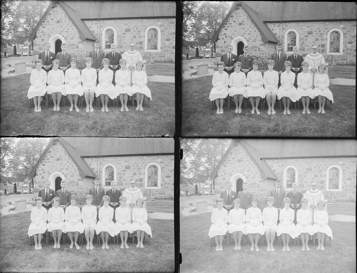 Konfirmander, Hökhuvuds kyrka, Uppland 1961