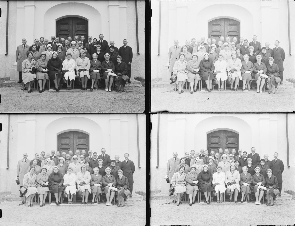 50-årsjubileumsträff för 1916 års konfirmander, Hargs kyrka, Uppland 1966