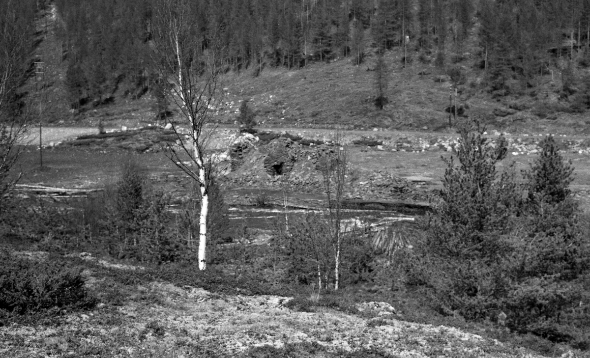 Fløting. Ved Espedalsvatnet i Espedalen, Oppland.