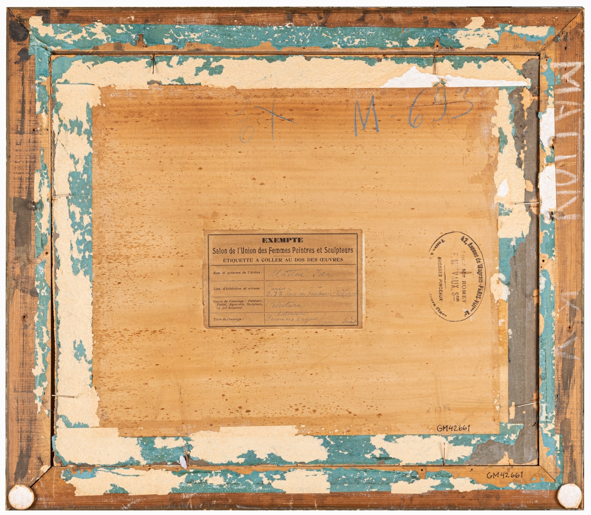 Fjällandskap i höstfärger. Originalram. Etikett på baksidan från utställning: Salon de 
l´Union des Femmes Peintures et Sculpteurs. Ida Matton, Paris 233 Rue du Faubourg St Honoré, Peinture, Dernier reg___(?), Laponi, Suède.