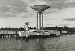 Kallbadhuset, Doppingarna, Vattentornet. Bilden tagen från V