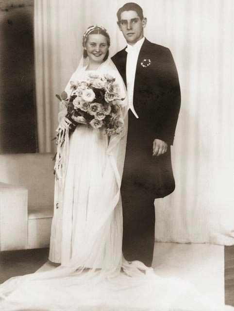 Bröllopsfoto. Elsa och Torsten Nilsson.
