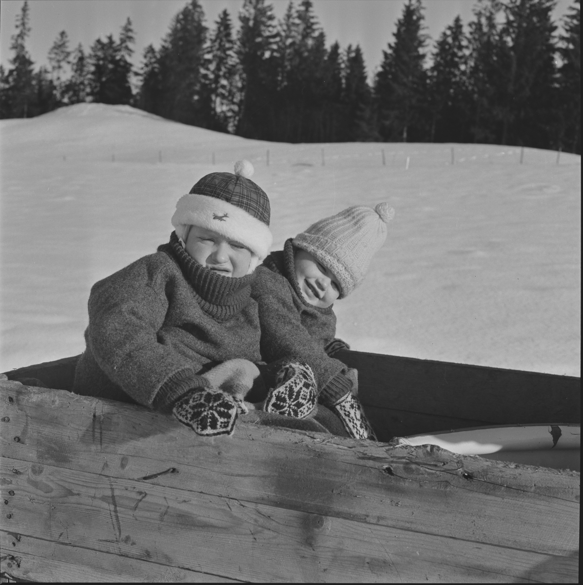 På tur med hest og slede til tangen på Sørum i Gjerdrum vinteren 1964