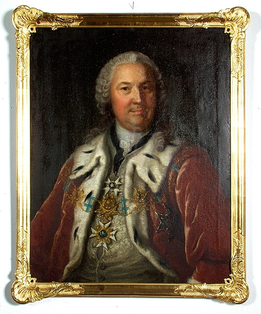 Anmärkning: Å baksidan:  C. G. Greve Löwenhielm, Riksråd. R. O af K M O. FMO1 + 1768.
