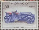 Frimärken ur Gösta Bodmans filatelistiska motivsamling, påbörjad 1950. Frimärke från Monaco, 1961. Motiv av Buick: 1910