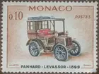 Frimärken ur Gösta Bodmans filatelistiska motivsamling, påbörjad 1950. Frimärke från Monaco, 1961. Motiv av Panhard-Levassor: 1899