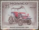 Frimärken ur Gösta Bodmans filatelistiska motivsamling, påbörjad 1950. Frimärke från Monaco, 1961. Motiv av Rochet- Schneider: 1894